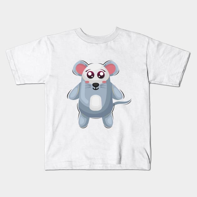 Cute Mouse Cartoon Kids T-Shirt by KLE!